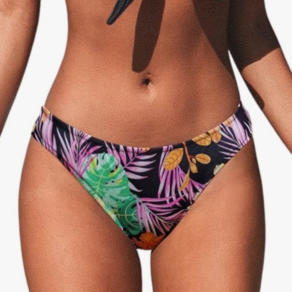 Cupshe Floral Print Swimsuit Bikini Bottoms